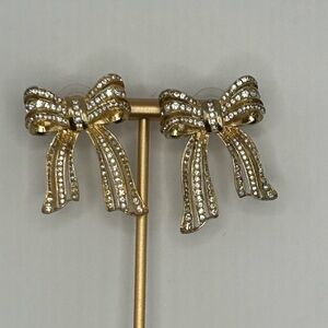 Bow Earring with Rhinestones